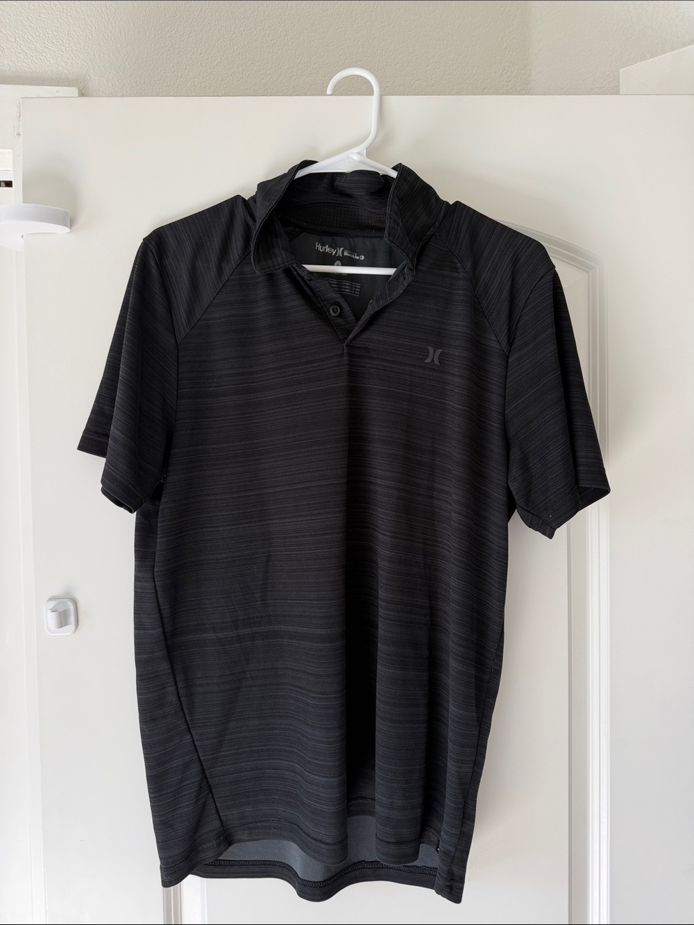 Hurley Men’s Black Heathered Short-Sleeve Polo
